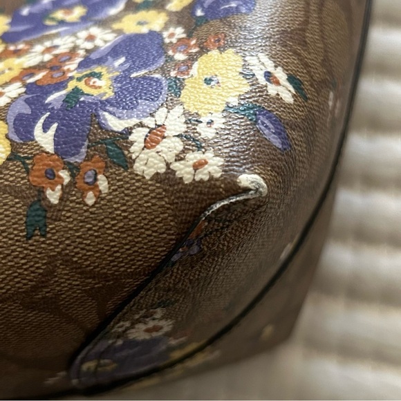 Coach Reversible City Tote Signature Canvas Khaki Multi Floral Print Bag - Picture 12 of 16
